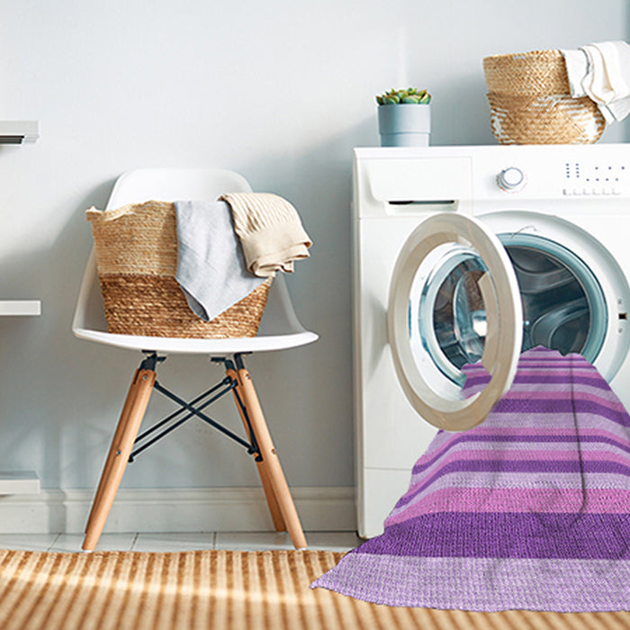 Machine Washable Transitional Pastel Purple Pink Rug in a Washing Machine, wshpat3528pur