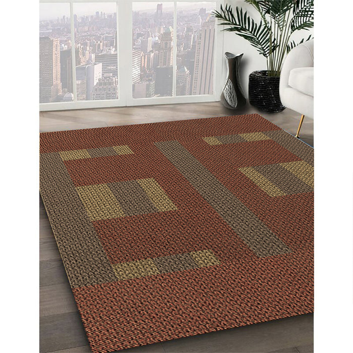 Machine Washable Transitional Light Brown Rug in a Family Room, wshpat3529brn