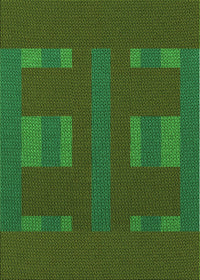 Machine Washable Transitional Dark Lime Green Rug, wshpat3529grn