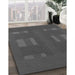 Machine Washable Transitional Dark Gray Black Rug in a Family Room, wshpat3529gry