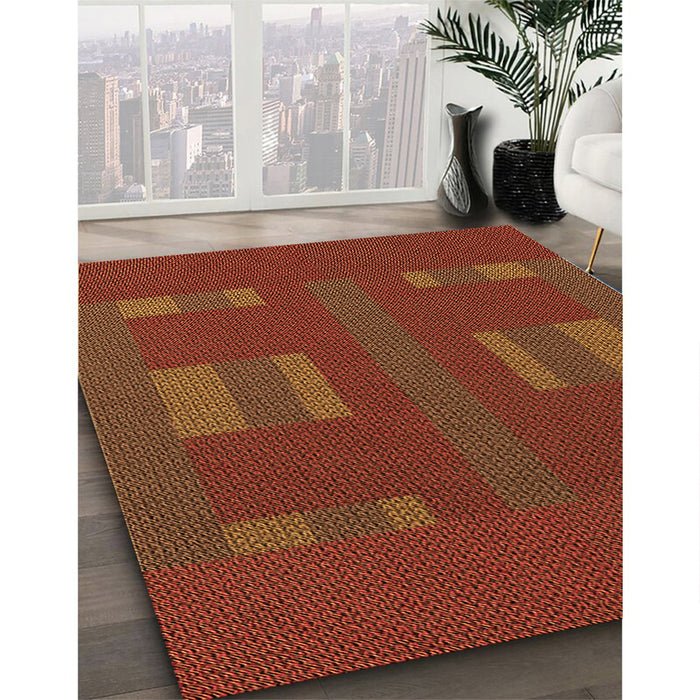Machine Washable Transitional Mahogany Brown Rug in a Family Room, wshpat3529org