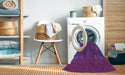 Machine Washable Transitional Dark Magenta Purple Rug in a Washing Machine, wshpat3529pur