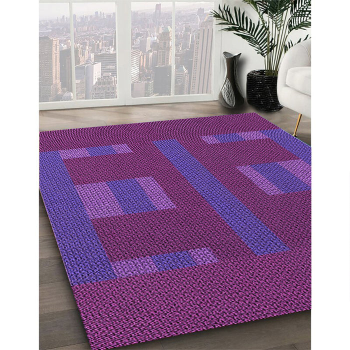Machine Washable Transitional Dark Magenta Purple Rug in a Family Room, wshpat3529pur