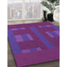 Machine Washable Transitional Dark Magenta Purple Rug in a Family Room, wshpat3529pur
