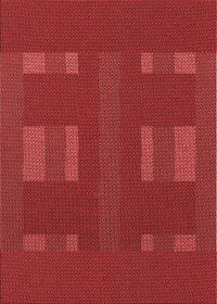 Machine Washable Transitional Tomato Red Rug, wshpat3529rd