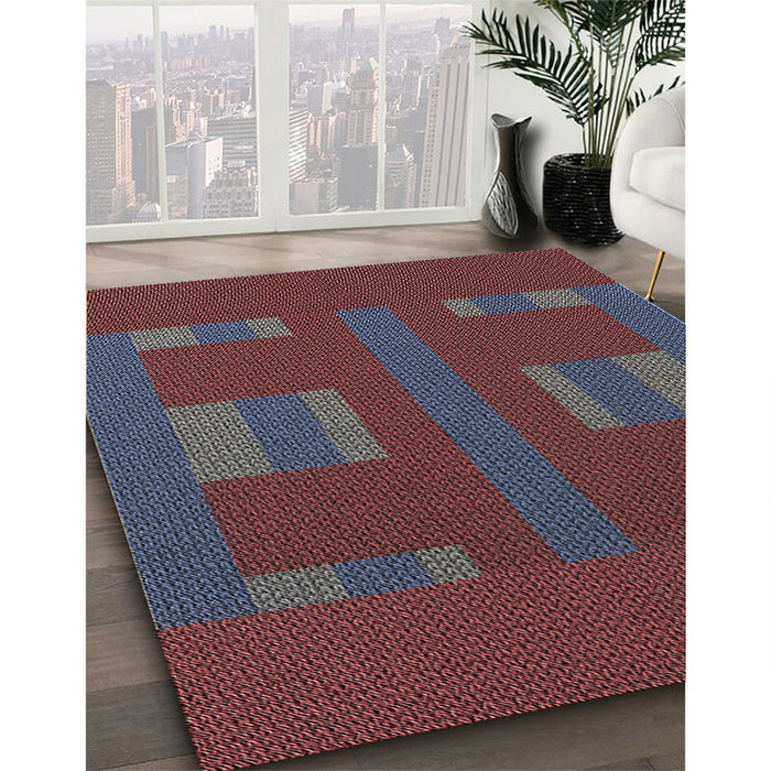 Patterned Rose Purple Abstract Machine Washable Rug in a Family Room, wshpat3529