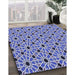 Patterned Blue Rug in Family Room, pat353blu