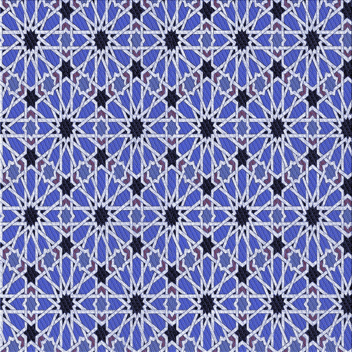 Round Patterned Blue Rug, pat353blu