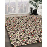 Patterned Sepia Brown Rug, pat353brn