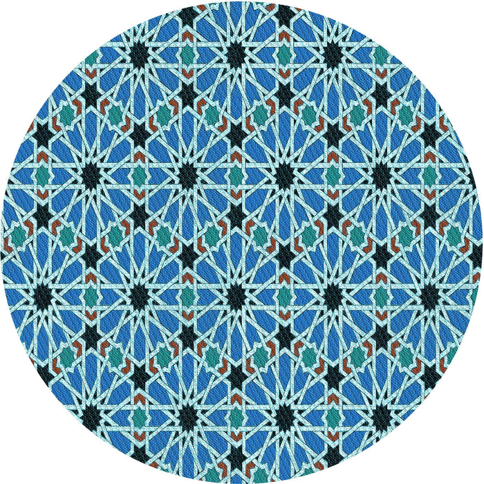 Square Patterned Blue Rug, pat353lblu