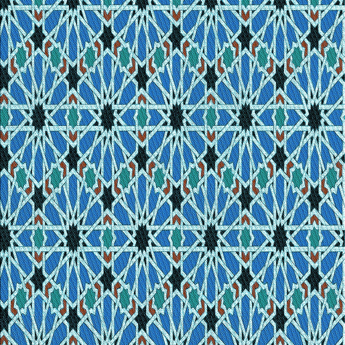 Machine Washable Transitional Blue Rug, wshpat353lblu