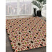 Patterned Saffron Red Rug in Family Room, pat353org