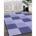 Machine Washable Transitional Slate Blue Rug in a Family Room, wshpat3530blu