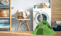 Machine Washable Transitional Emerald Green Rug in a Washing Machine, wshpat3530grn