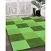 Machine Washable Transitional Emerald Green Rug in a Family Room, wshpat3530grn