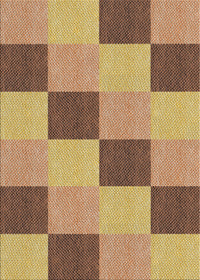 Patterned Saddle Brown Abstract Machine Washable Rug, wshpat3530