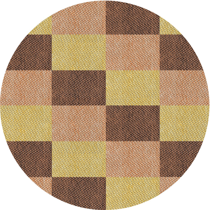 Square Patterned Saddle Brown Abstract Machine Washable Rug, wshpat3530