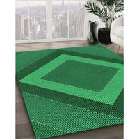 Patterned Deep Emerald Green Rug, pat3531grn