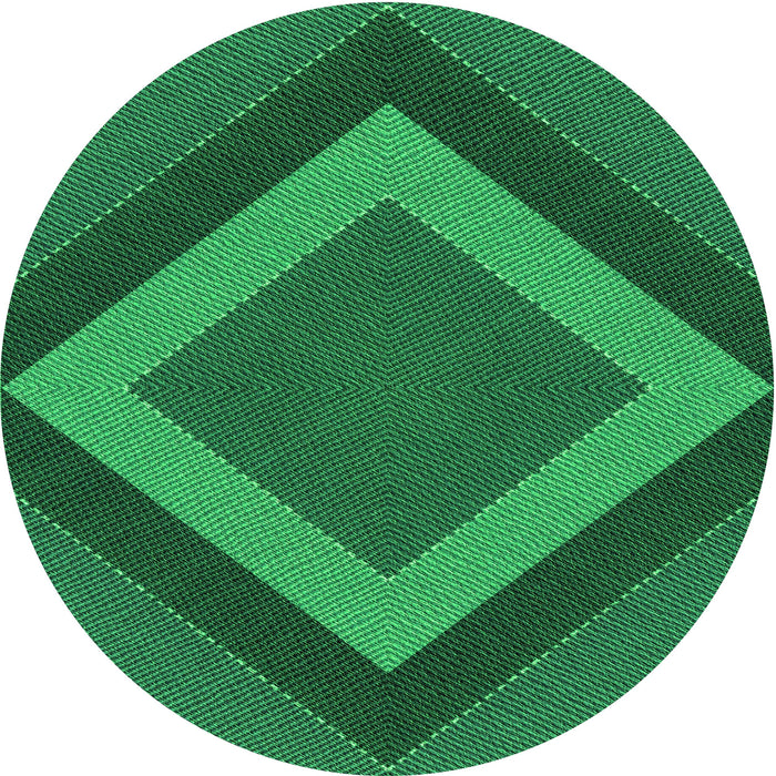 Square Patterned Deep Emerald Green Rug, pat3531grn