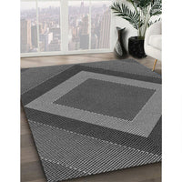 Patterned Dark Gray Black Rug, pat3531gry