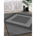 Patterned Dark Gray Black Rug in Family Room, pat3531gry