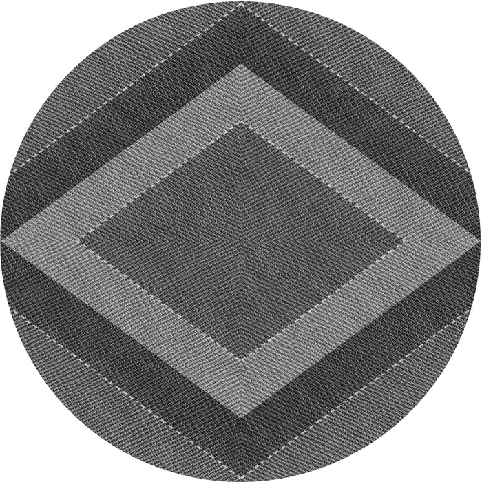 Square Patterned Dark Gray Black Rug, pat3531gry