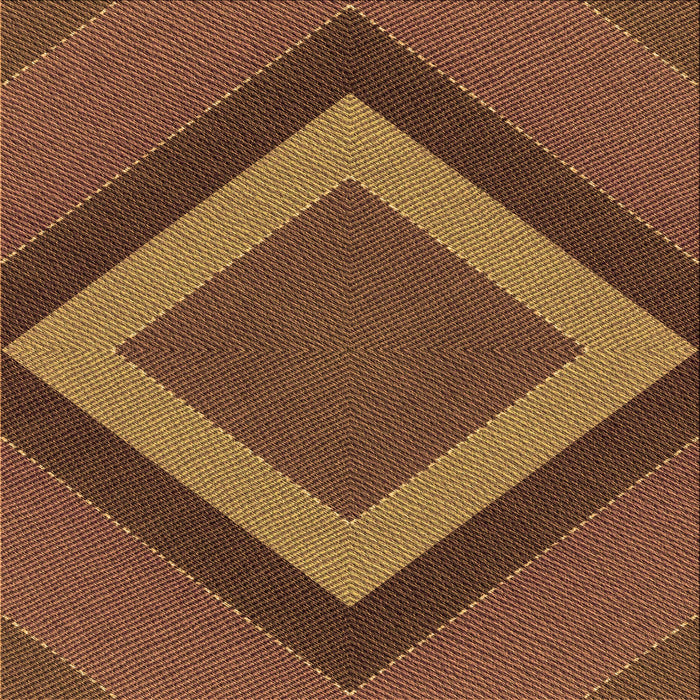 Round Patterned Orange Rug, pat3531org