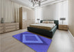 Patterned Light Slate Blue Rug in a Bedroom, pat3531pur