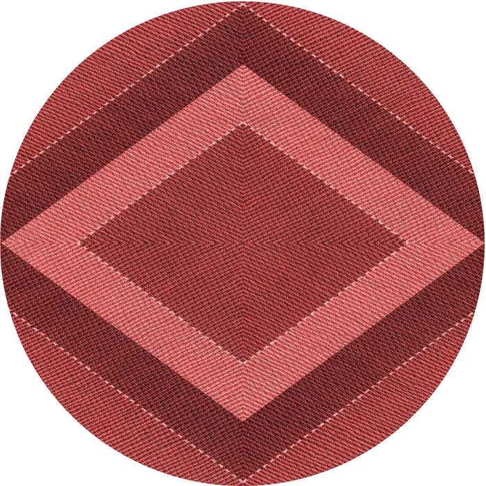 Square Patterned Tomato Red Rug, pat3531rd