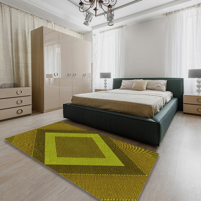 Round Machine Washable Transitional Brown Rug in a Office, wshpat3531yw
