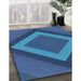 Machine Washable Transitional Blueberry Blue Rug in a Family Room, wshpat3531