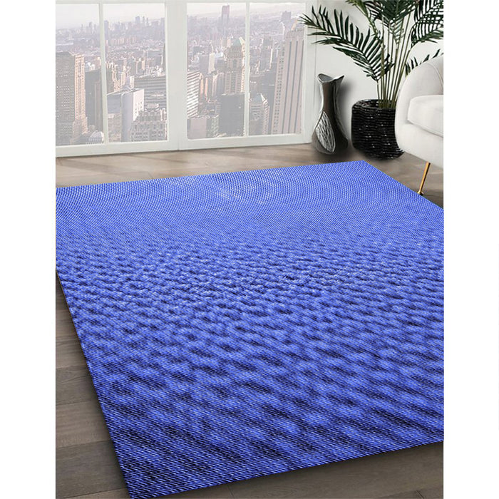 Patterned Sky Blue Rug in Family Room, pat3532blu