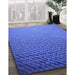 Patterned Sky Blue Rug in Family Room, pat3532blu