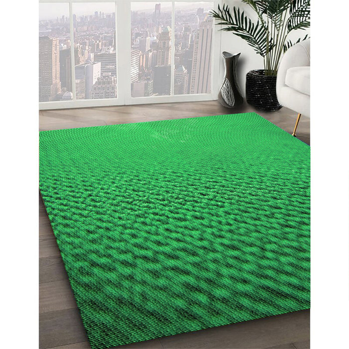 Machine Washable Transitional Neon Green Rug in a Family Room, wshpat3532grn