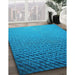 Patterned Blue Rug in Family Room, pat3532lblu