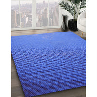 Patterned Sky Blue Rug, pat3532pur