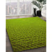 Patterned Pistachio Green Rug in Family Room, pat3532yw