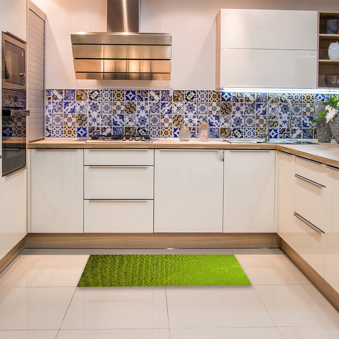 Patterned Pistachio Green Rug in a Kitchen, pat3532yw