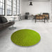 Round Patterned Pistachio Green Rug in a Office, pat3532yw