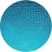 Sideview of Patterned Aqua Cyan Blue Novelty Rug, pat3532