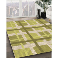 Patterned Dark Golden Brown Rug, pat3533brn