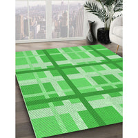 Patterned Neon Green Rug, pat3533grn