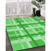 Patterned Neon Green Rug in Family Room, pat3533grn