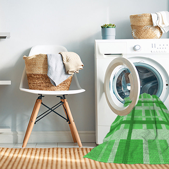 Machine Washable Transitional Neon Green Rug in a Washing Machine, wshpat3533grn