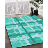 Patterned Light Sea Green Rug, pat3533lblu