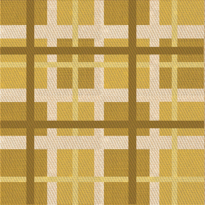 Round Patterned Chrome Gold Yellow Rug, pat3533org