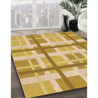 Patterned Chrome Gold Yellow Rug, pat3533org