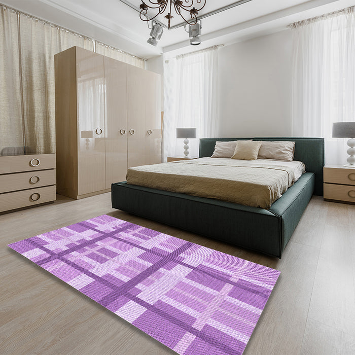 Patterned Purple Rug in a Bedroom, pat3533pur