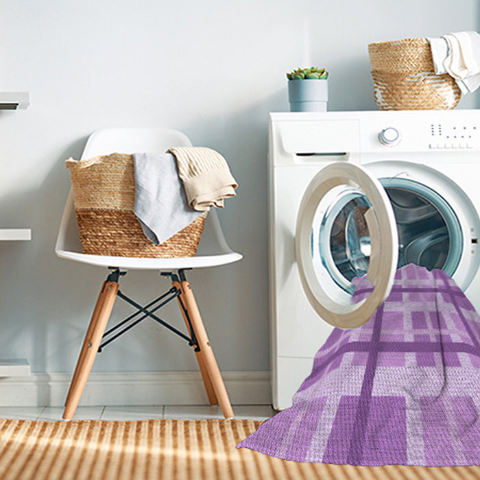 Machine Washable Transitional Purple Rug in a Washing Machine, wshpat3533pur