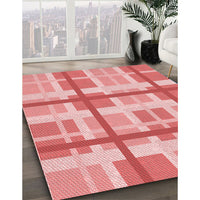 Patterned Pastel Pink Rug, pat3533rd